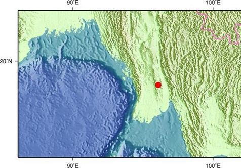 1月12日2时26分缅甸发生6.2级地震