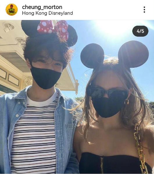 袁咏仪儿子和辣妹去迪士尼玩,眉眼长得极好,完美遗传港姐妈